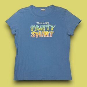 Y2K NoBo Baby Tee Party Shirt Size M-L Eclectic Going Out Downtown Girl